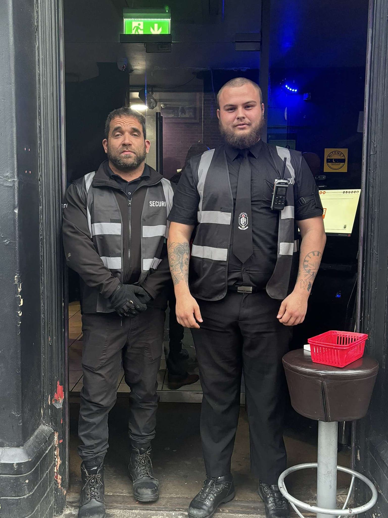 Sentinel staff on shift in branded uniform